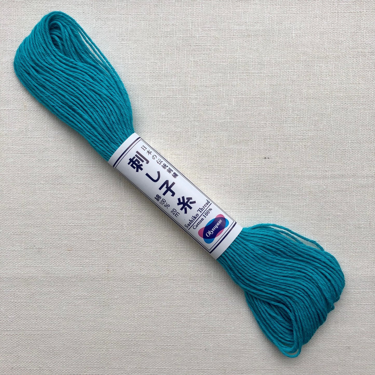Olympus Sashiko Thread, 22 yrds / 20m Skein, Cyan Blue #17