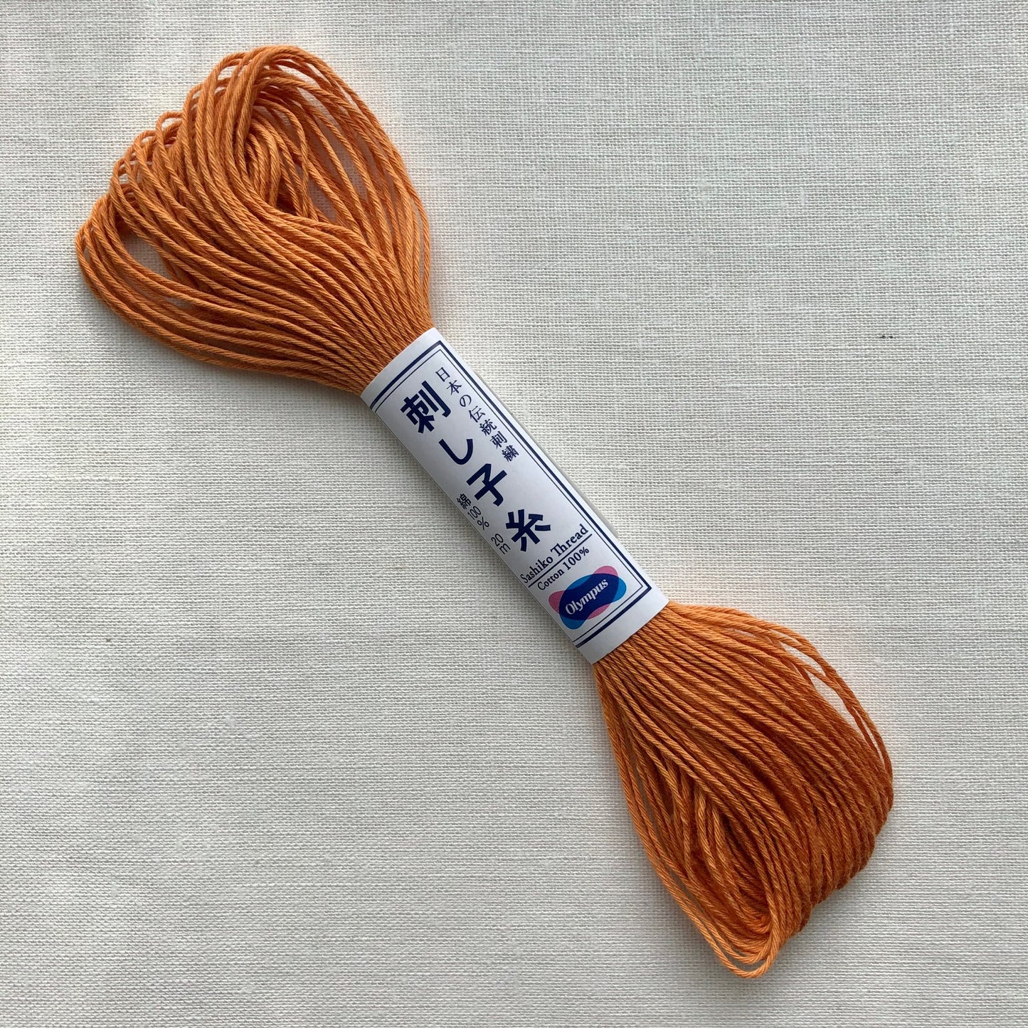 Olympus Sashiko Thread, 22 yrds / 20m Skein, Orange Carrot #4