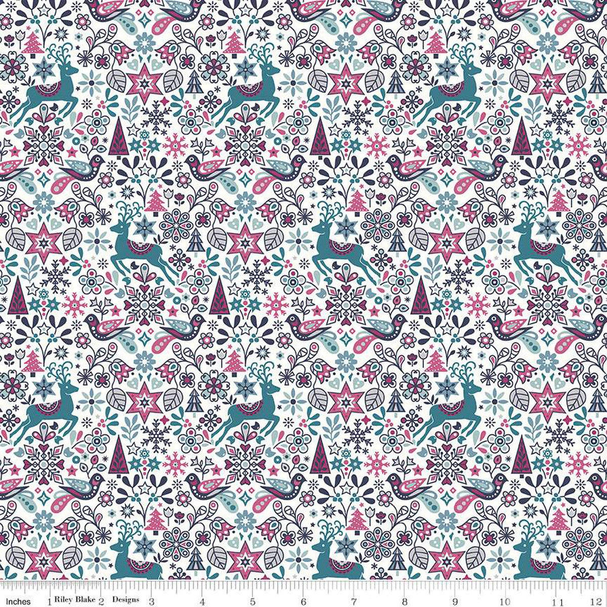 Woodland Wonderland B, A Woodland Christmas, Liberty Fabrics, Sold per 1/2 meter