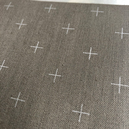 Lecien Cosmo Hidamari Sashiko Pre-printed Wash-away Panel, Cotton/Linen Blend, Kasuri Cross Pattern, Grey